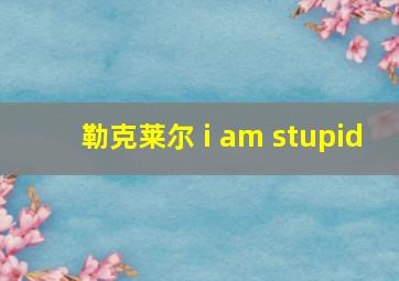 勒克莱尔 i am stupid